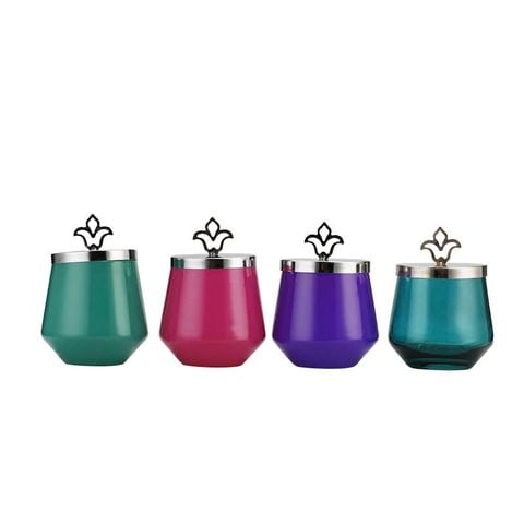 New Developed Glass Candle Jar With Metal Lid