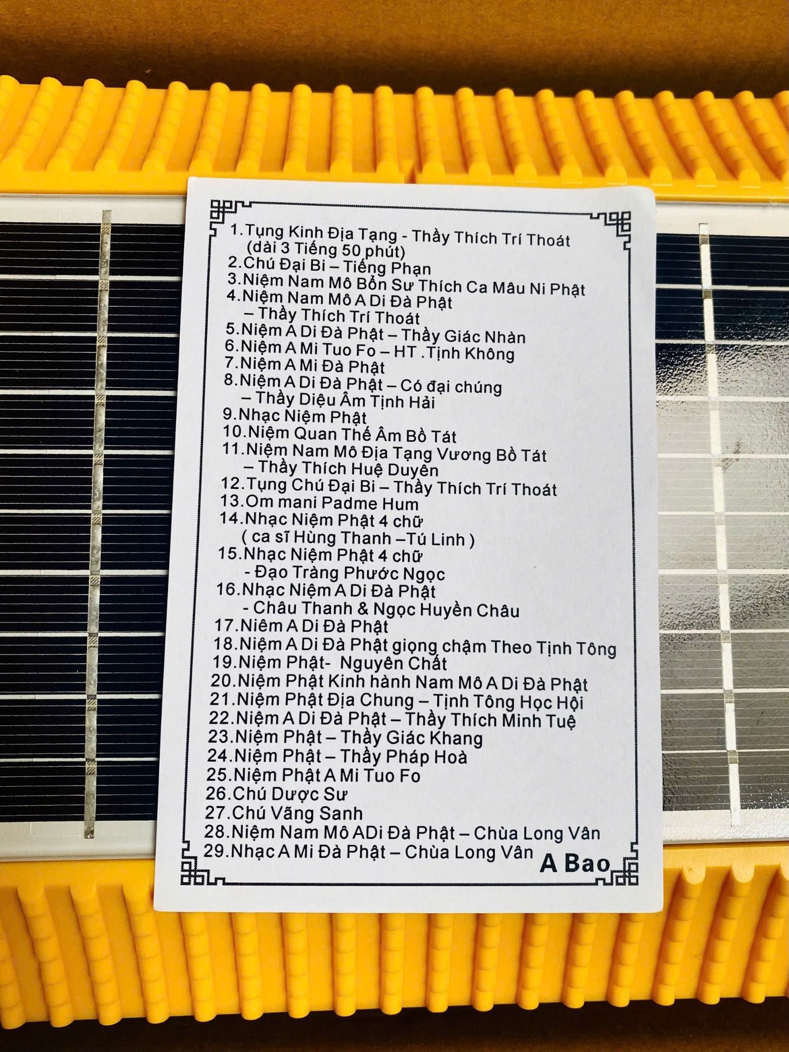  Loại A - Đài Niệm Phật Năng Lượng Mặt Trời Mái Chùa Cao Cấp - Máy tụng Kinh Địa Tạng năng lượng 