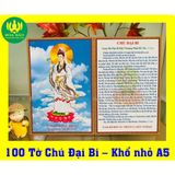  Combo 100 Tờ Chú Đại Bi - Khổ nhỏ A5 - Giấy Dày Dặn, Chống Thấm 