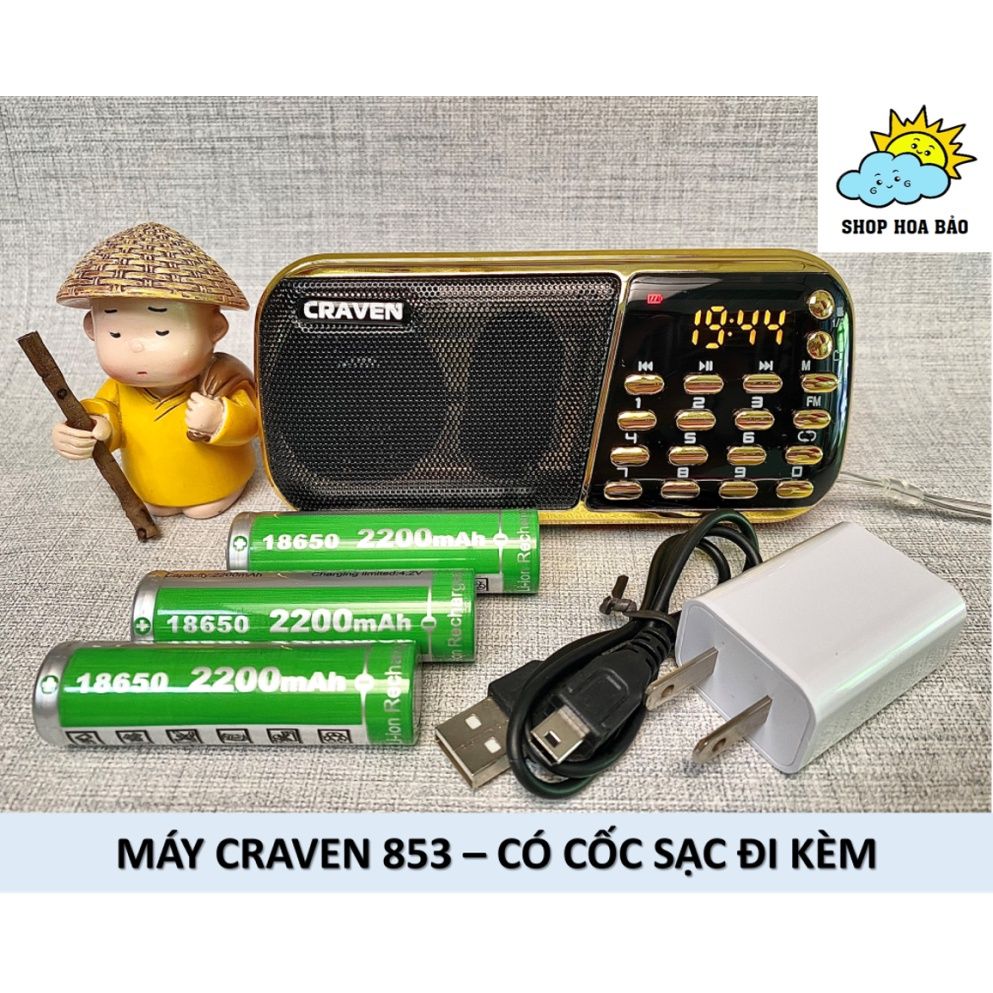 [⭐Chính Hãng] Loa Tắm Ngôn Ngữ, Loa 3 Pin, Loa Học Tiếng Anh, Tiếng Ồn Trắng, Loa Nghe Nhạc Craven 853 