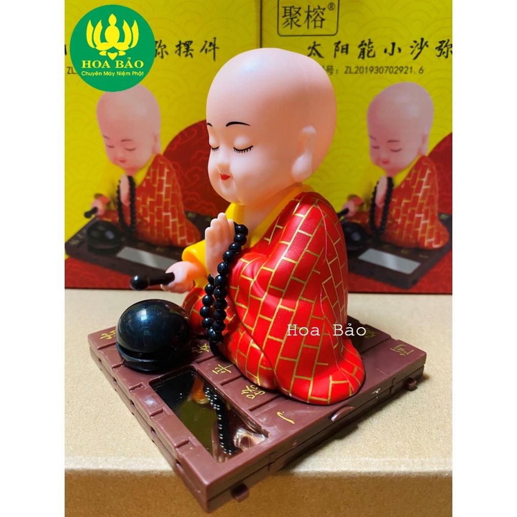  [Bộ Tượng An Lạc] Tượng Chú Tiểu Gõ Mõ Tụng Kinh - Chạy bằng năng lượng 