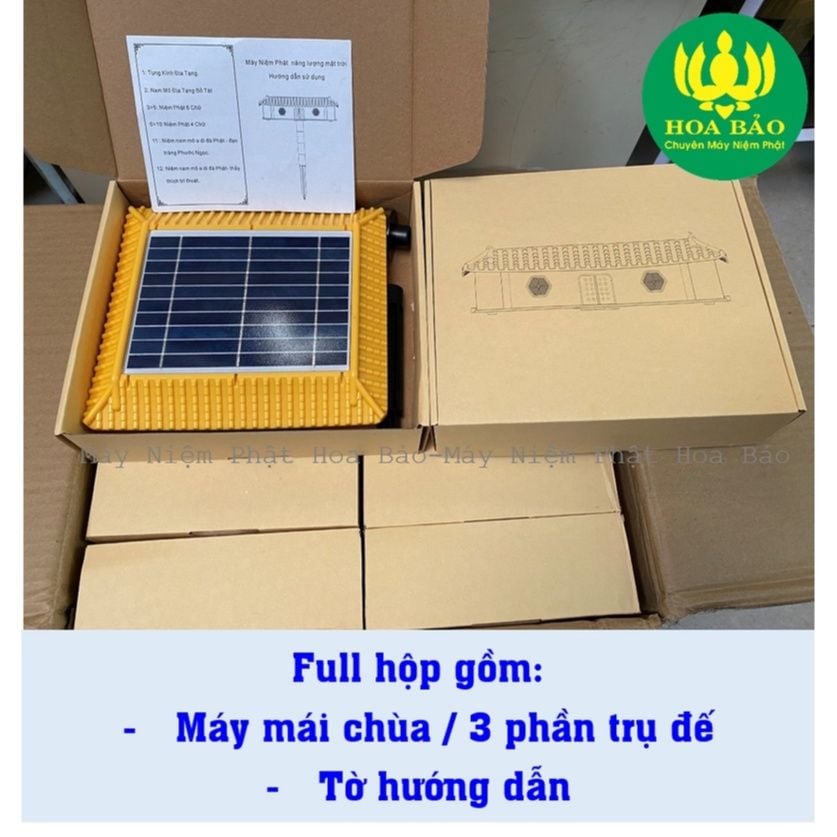  Loại A - Đài Niệm Phật Năng Lượng Mặt Trời Mái Chùa Cao Cấp - Máy tụng Kinh Địa Tạng năng lượng 