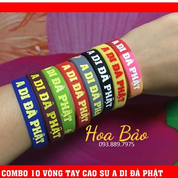  Combo 10 vòng tay A Di Đà Phật - vòng tay cao su 