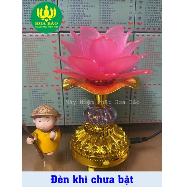 Đèn Thờ Hoa Sen có Loa Niệm Phật 58 bài - dùng điện trực tiếp 