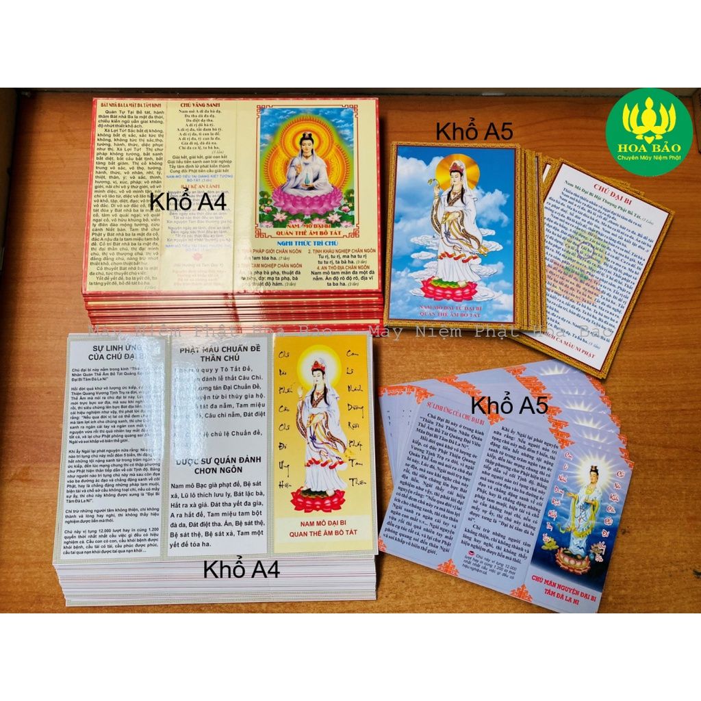  Combo 100 Tờ Chú Đại Bi - Khổ Lớn A4 - Giấy Dày Dặn, Chống Thấm 