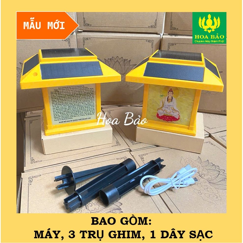  MỚI - Máy Niệm Phật Năng Lượng Mặt Trời Ngôi Nhà, Có Đèn 