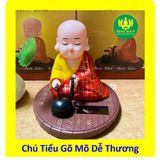  [Bộ Tượng An Lạc] Tượng Chú Tiểu Gõ Mõ Tụng Kinh - Chạy bằng năng lượng 