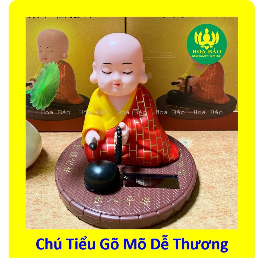  [Bộ Tượng An Lạc] Tượng Chú Tiểu Gõ Mõ Tụng Kinh - Chạy bằng năng lượng 