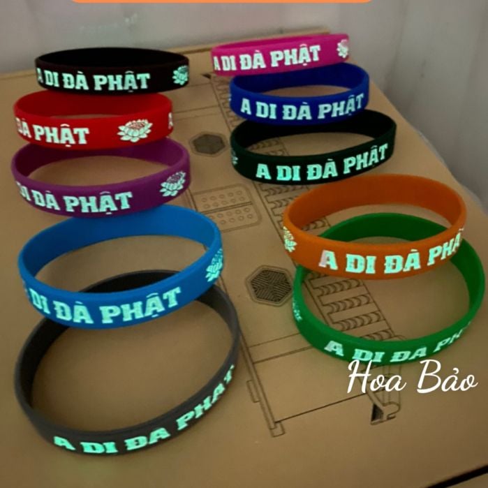  Vòng Tay A Di Đà Phật - Vòng cao su Nam Mô A Di Đà Phật 