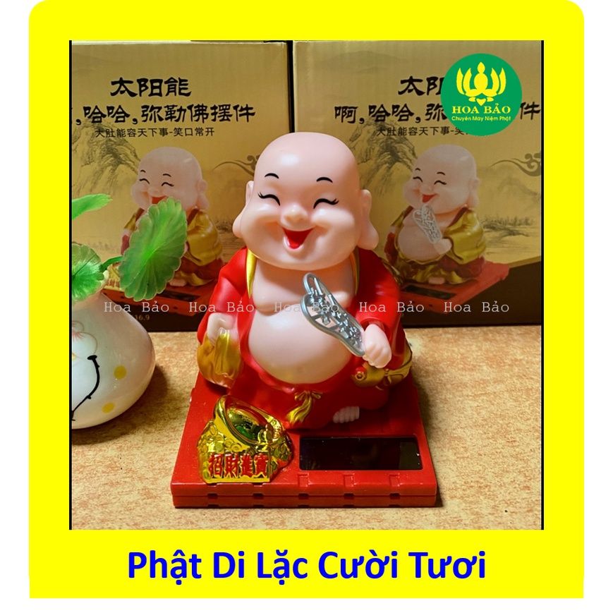  [Bộ Tượng Mỉm Cười] Tượng Phật Di Lặc cầm quạt - Chạy bằng năng lượng 