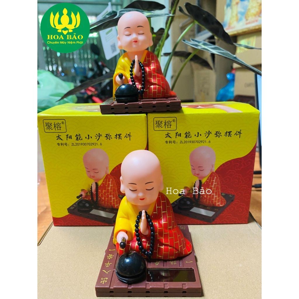  [Bộ Tượng An Lạc] Tượng Chú Tiểu Gõ Mõ Tụng Kinh - Chạy bằng năng lượng 