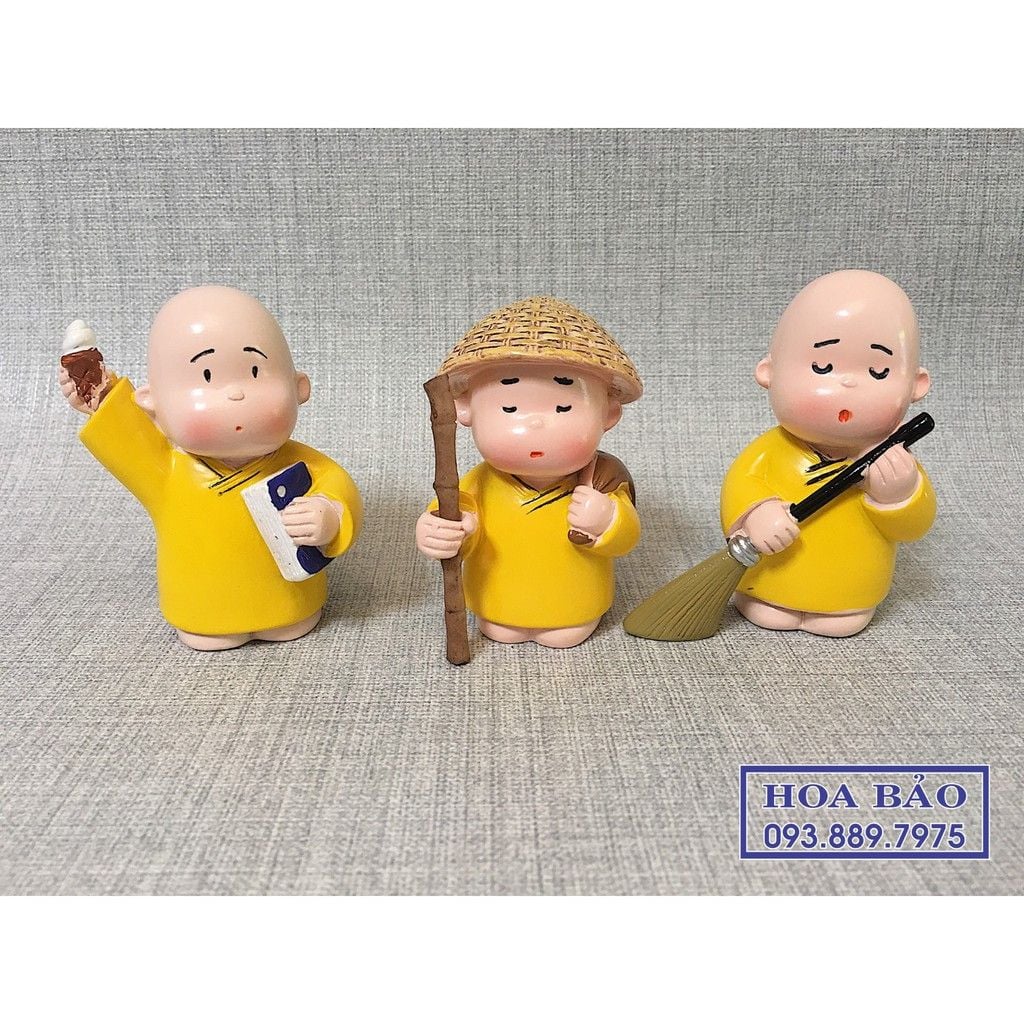  BỘ TƯỢNG 3 CHÚ TIỂU ÁO VÀNG -  RẤT ĐÁNG YÊU 