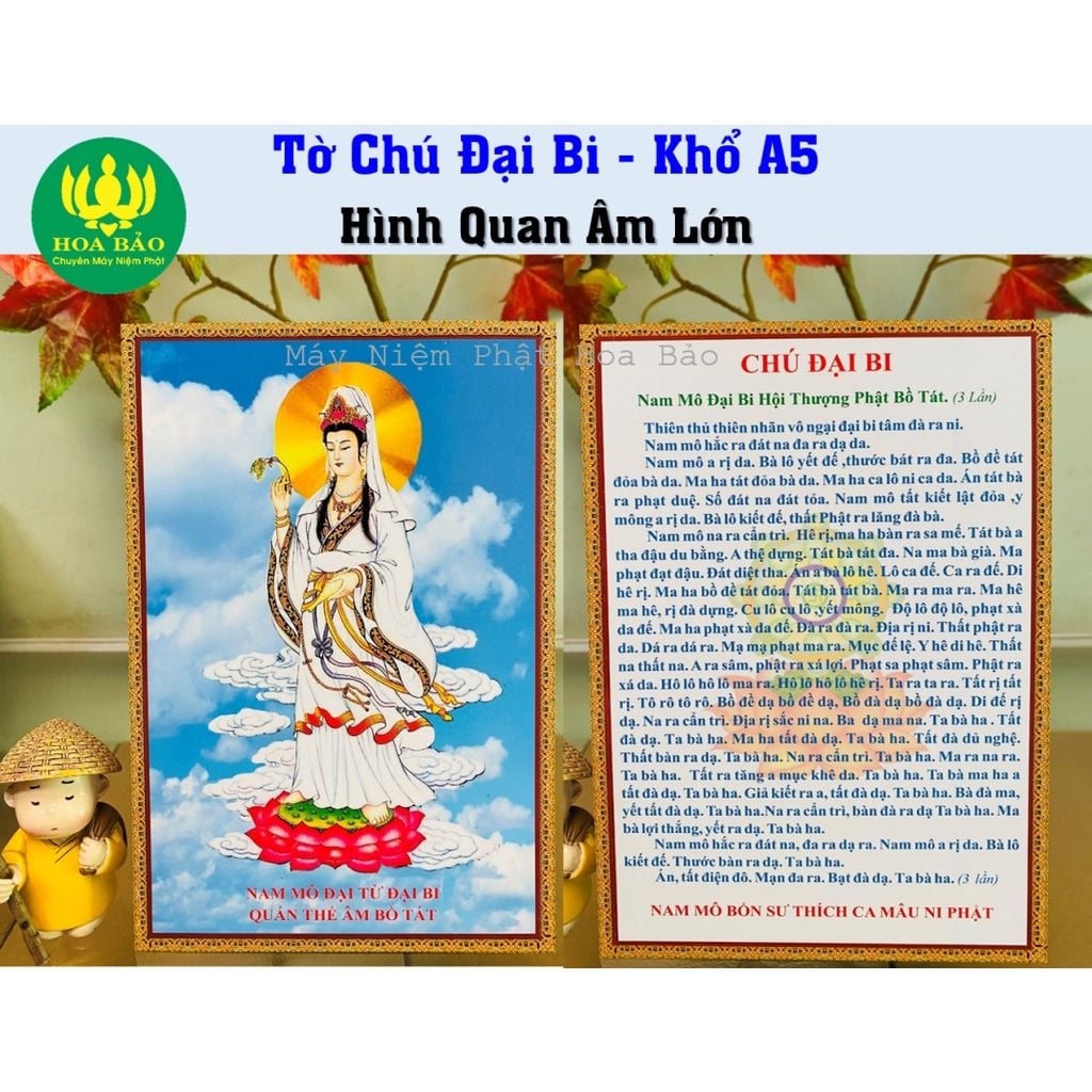  ✨ Combo 10 Tờ Chú Đại Bi - Khổ Nhỏ A5 ✨ Giấy Dày Dặn, Chống Thấm 