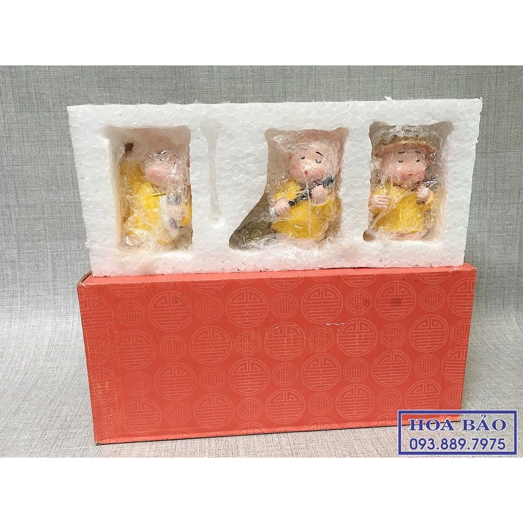 BỘ TƯỢNG 3 CHÚ TIỂU ÁO VÀNG -  RẤT ĐÁNG YÊU 