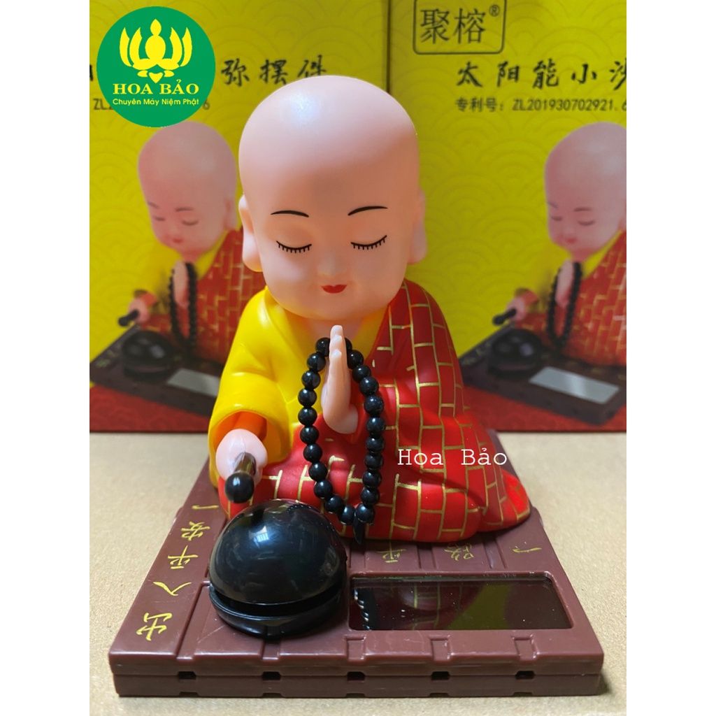  [Bộ Tượng An Lạc] Tượng Chú Tiểu Gõ Mõ Tụng Kinh - Chạy bằng năng lượng 
