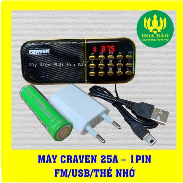 ✔️Loa Nghe Pháp Craven CR25A 1 Pin, Đài Nghe Kinh, Loa Thẻ Nhớ 