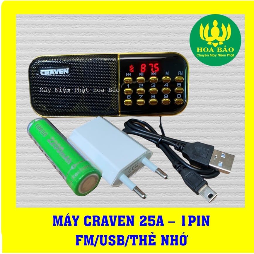  ✔️Loa Nghe Pháp Craven CR25A 1 Pin, Đài Nghe Kinh, Loa Thẻ Nhớ 