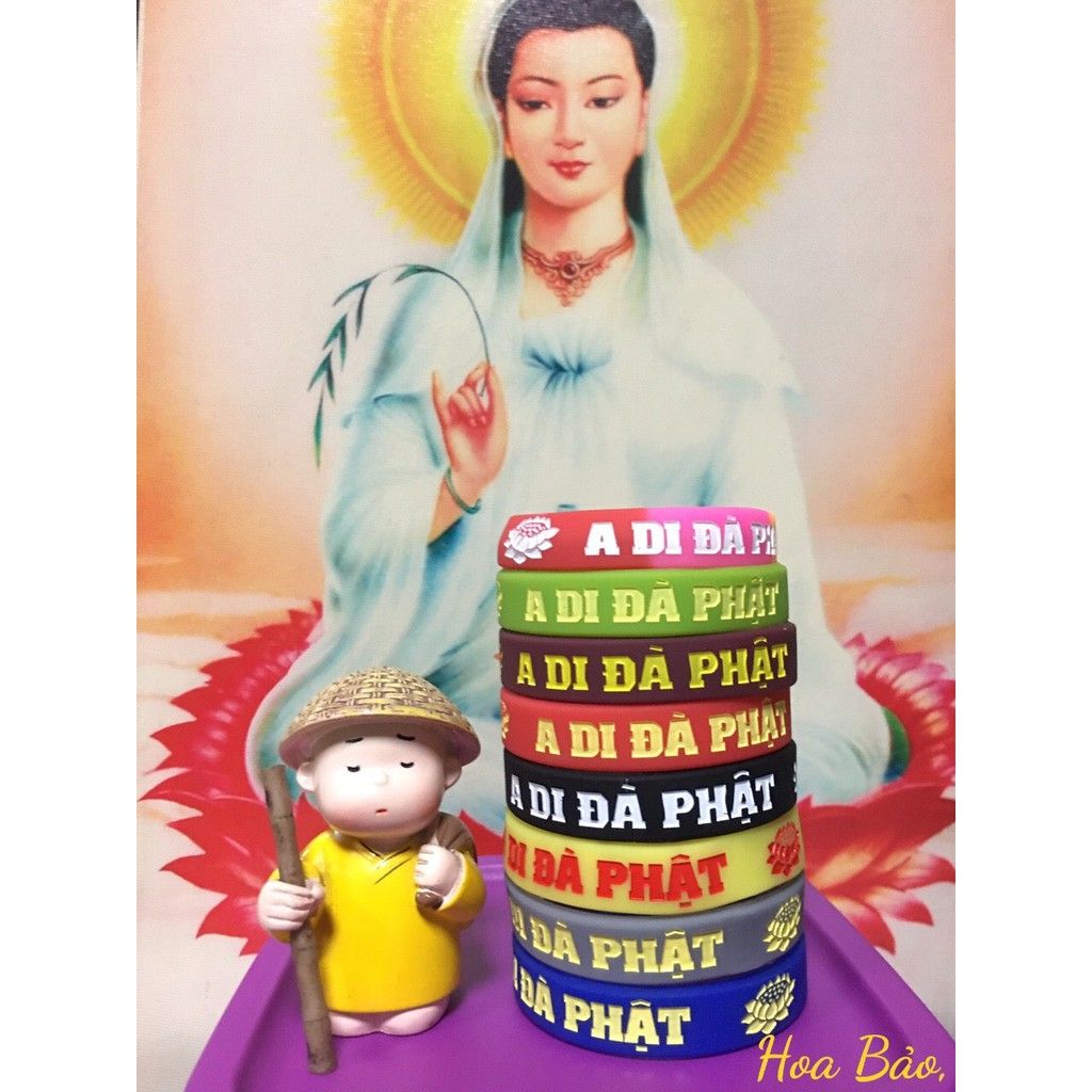  Combo 100 vòng tay cao su A Di Đà Phật 