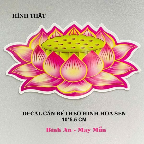 Miếng dán decal hoa sen dán trang trí may mắn bình an 