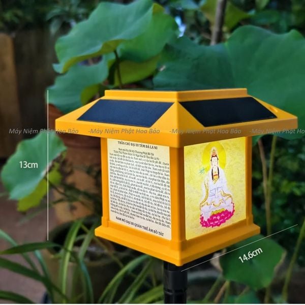  MỚI - Máy Niệm Phật Năng Lượng Mặt Trời Ngôi Nhà, Có Đèn 