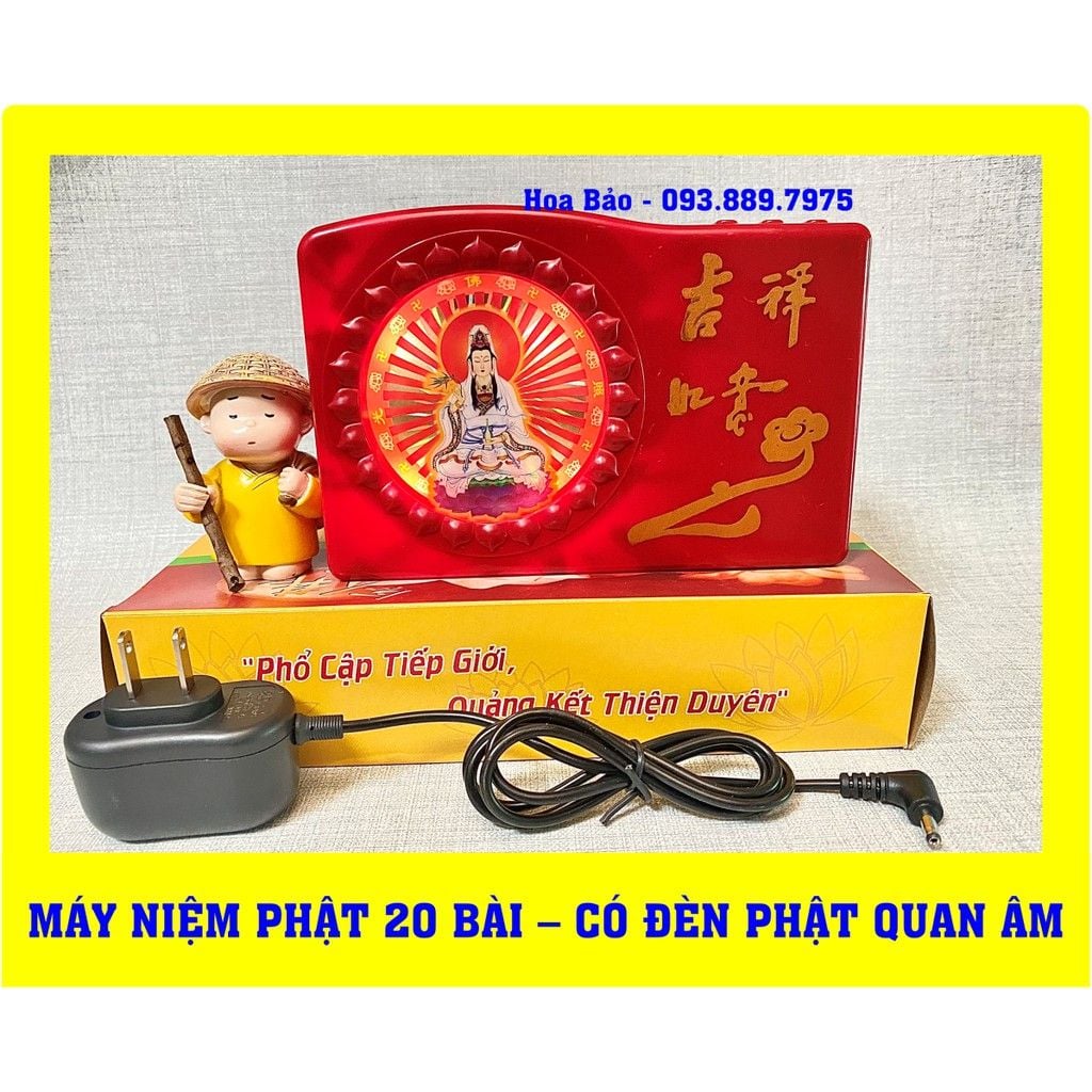  Máy Niệm Phật 21 bài - Phát Quang Hình Quán Thế Âm - Đài Tụng Kinh 21 bài Có Đèn 
