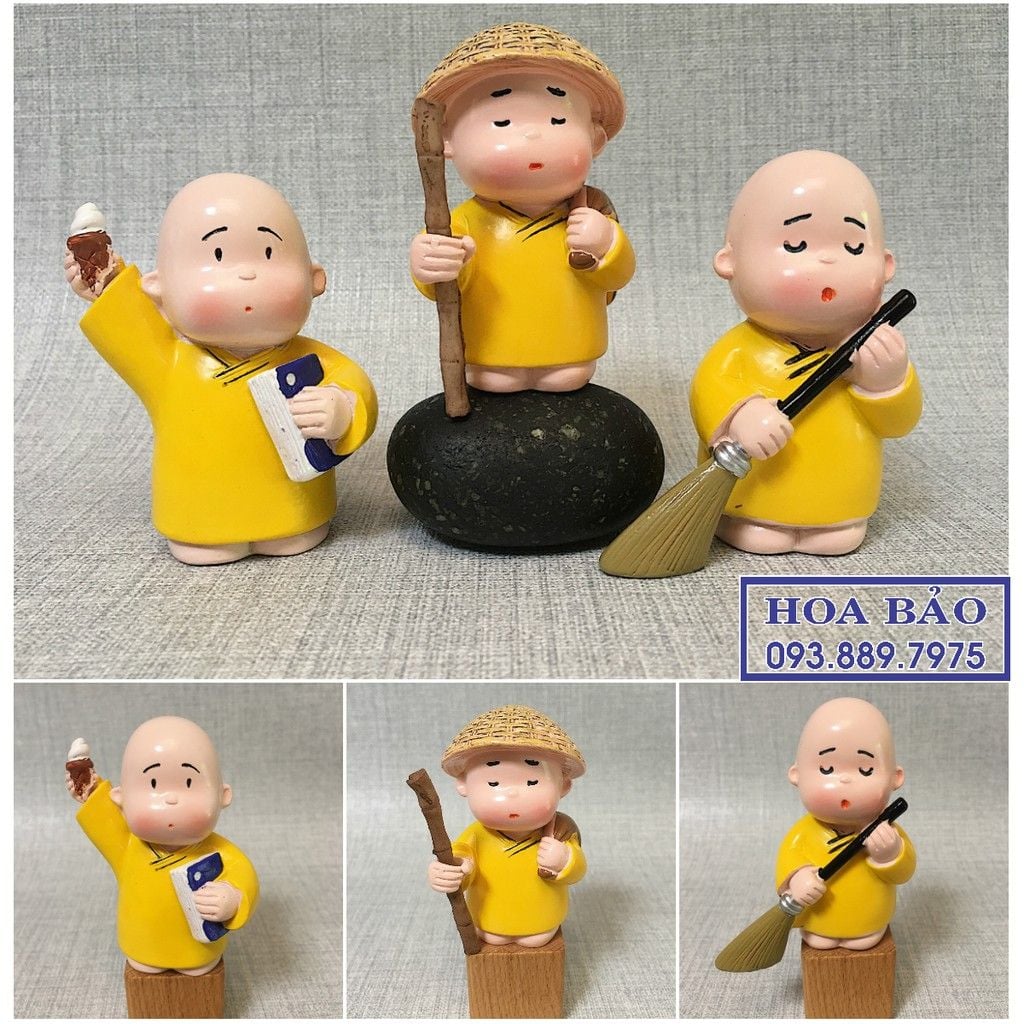  BỘ TƯỢNG 3 CHÚ TIỂU ÁO VÀNG -  RẤT ĐÁNG YÊU 