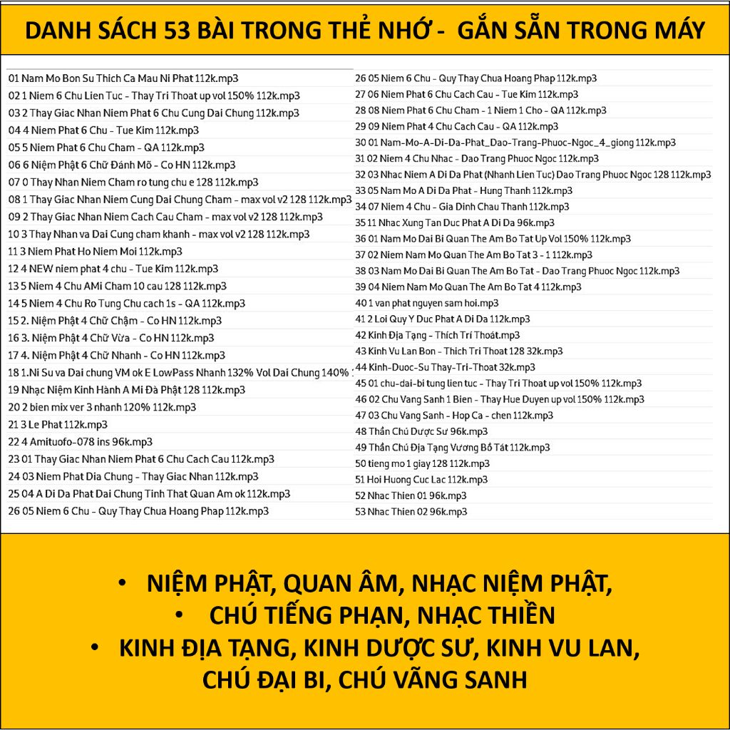  Máy Niệm Phật Mini Sen tròn - MẪU MỚI - Gắn thẻ nhớ, Bluetooth 