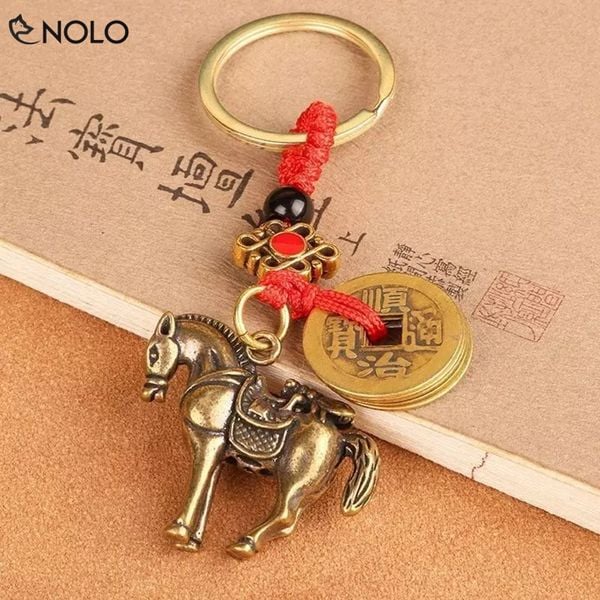  Móc Khoá Hình Ngựa Kèm Đồng Xu Mã Đáo Thành Công 