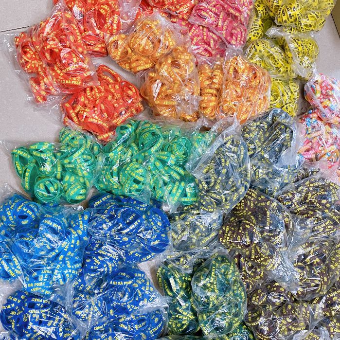  Vòng Tay A Di Đà Phật  - Vòng Tay Cao Su chữ A Di Đà Phật 