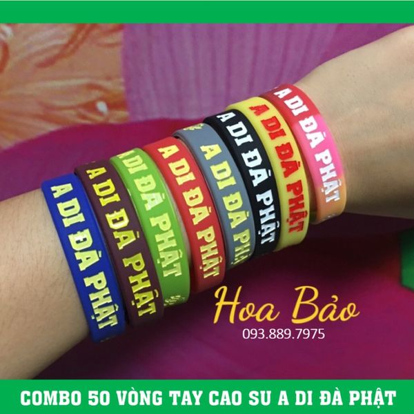  Combo 50 Vòng Tay A DI ĐÀ PHẬT - Combo 50 Vòng Tay Cao Su 