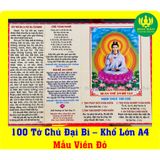  Combo 100 Tờ Chú Đại Bi - Khổ Lớn A4 - Giấy Dày Dặn, Chống Thấm 