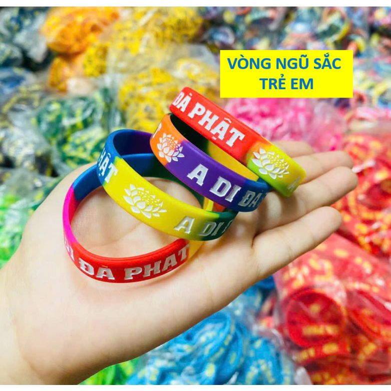  Vòng Tay A Di Đà Phật  - Vòng Tay Cao Su chữ A Di Đà Phật 