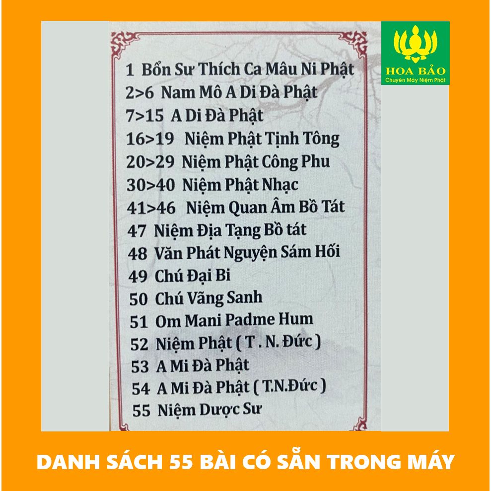  ✔️Máy Niệm Phật Size Vừa - Pin Trâu - 55 bài có sẵn - Loa HY08 