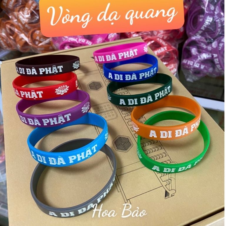  Vòng Tay A Di Đà Phật - Vòng cao su Nam Mô A Di Đà Phật 