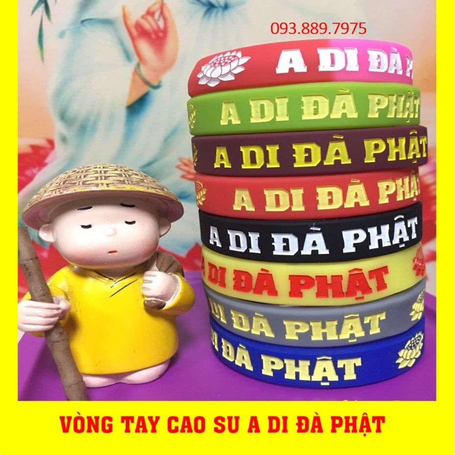  Vòng Tay A Di Đà Phật  - Vòng Tay Cao Su chữ A Di Đà Phật 