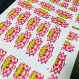  Miếng dán decal hoa sen dán trang trí may mắn bình an 