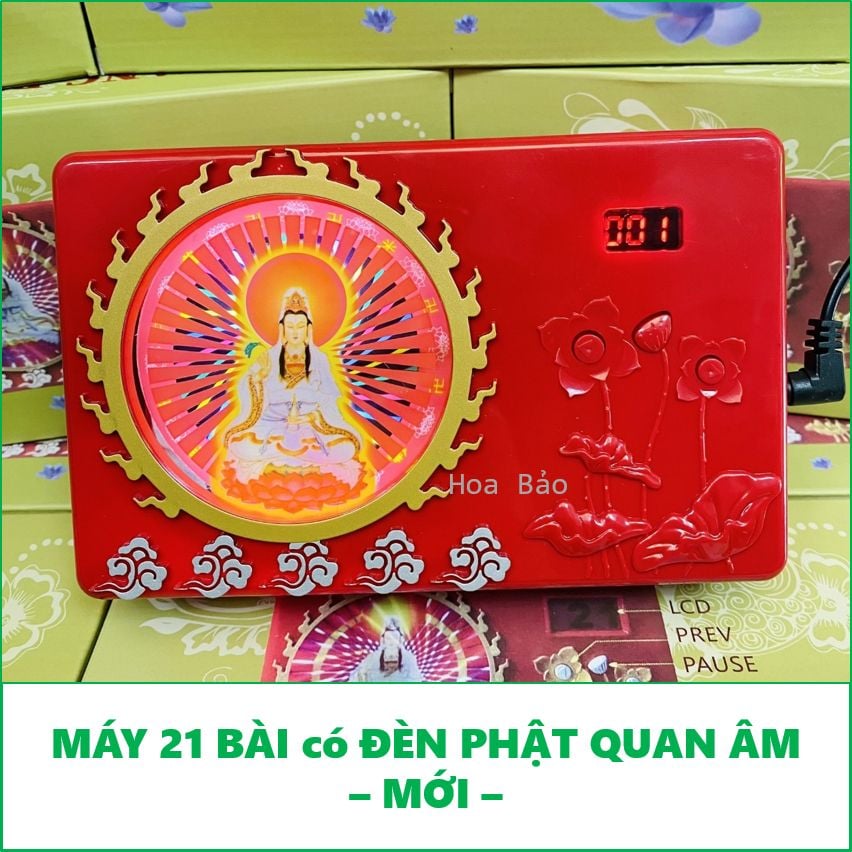  Máy Niệm Phật 21 bài - Phát Quang Hình Quán Thế Âm - Đài Tụng Kinh 21 bài Có Đèn 