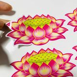  Miếng dán decal hoa sen dán trang trí may mắn bình an 