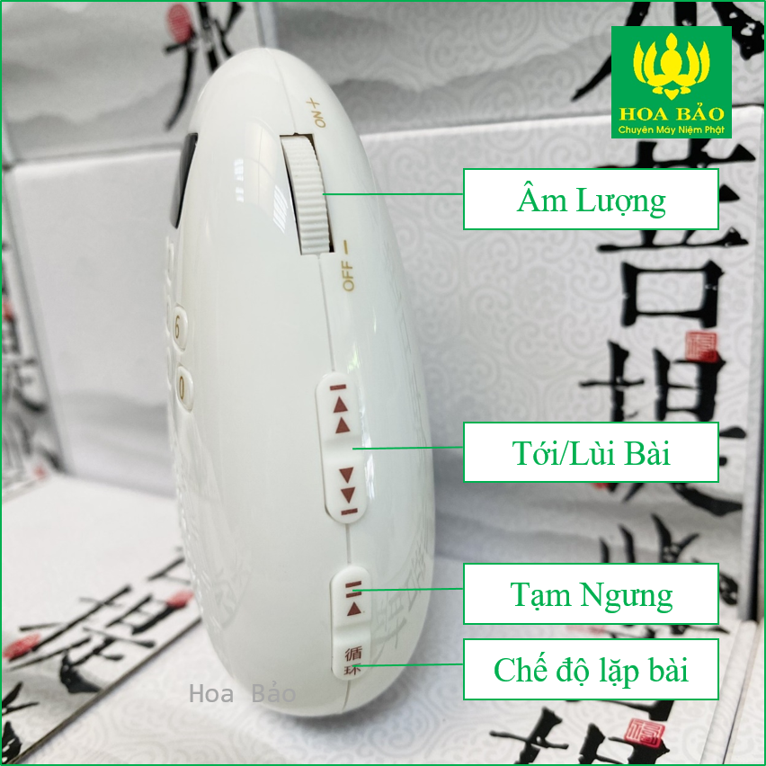  Máy Niệm Phật hình giọt nước, Hàng chuẩn Đài Loan - Loa giọt nước nghe nhạc, học tiếng Anh 