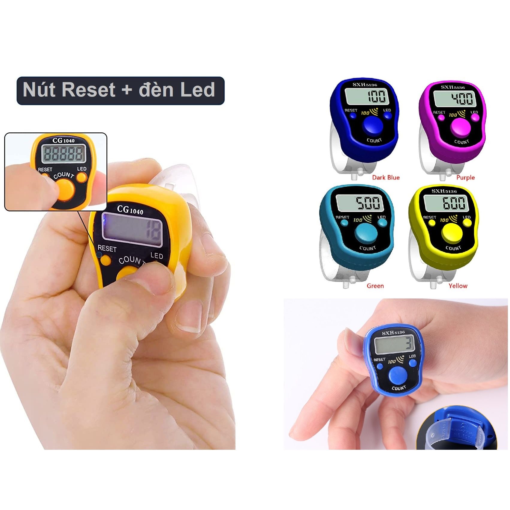  MÁY BẤM SỐ NIỆM PHẬT - MÁY ĐẾM SỐ NIỆM PHẬT  LOẠI XỎ NGÓN 