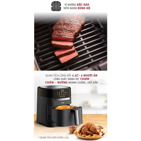 Nồi chiên không dầu Tefal 2in1 Easy Fry Grill Precision EY505815