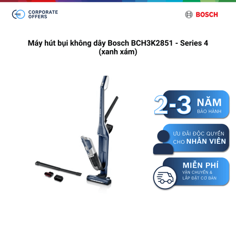 Máy hút bụi không dây Bosch BCH3K2851 - Series 4 (xanh xám)
