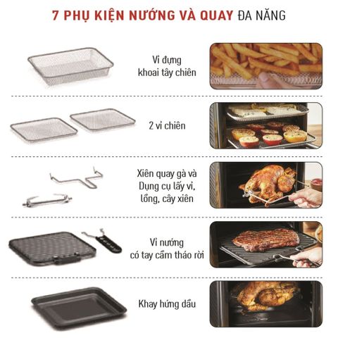 Nồi chiên không dầu Tefal 9 trong 1 Easy fry Oven Grill FW501815 (Tặng 1 Hộp nhựa vuông Tefal 1.2L)