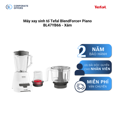 Máy xay sinh tố Tefal BlendForce+ Piano BL47YB66 - Xám (Tặng 1 Dao gọt trái cây Tefal Comfort 9cm)
