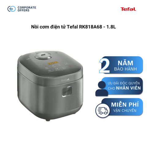 Nồi cơm điện tử Tefal RK818A68 - 1.8L (Tặng 1 Dao gọt trái cây Tefal Comfort 9cm)