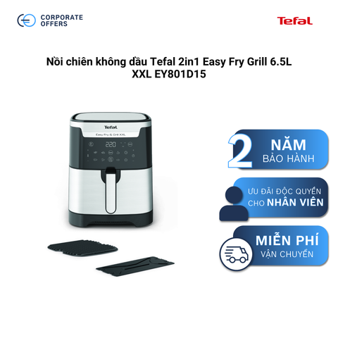 Nồi chiên không dầu Tefal 2in1 Easy Fry Grill 6.5L XXL EY801D15