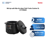 Nồi áp suất điện đa năng Tefal Turbo Cuisine 5L CY754830 (Tặng 1 Chảo chiên sâu lồng Tefal Day By Day 24cm)