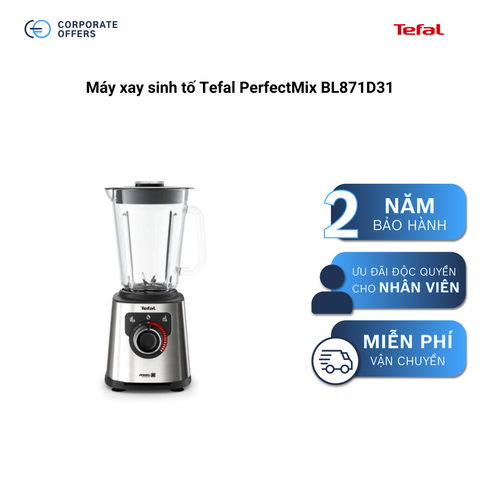 Máy xay sinh tố, làm sữa hạt Tefal PerfectMix BL871D31 (Tặng 1 Dao gọt trái cây Tefal Comfort  K2213504 - 9cm)