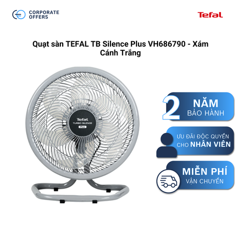 Quạt sàn TEFAL TB Silence Plus VH686790 - Xám Cánh Trắng