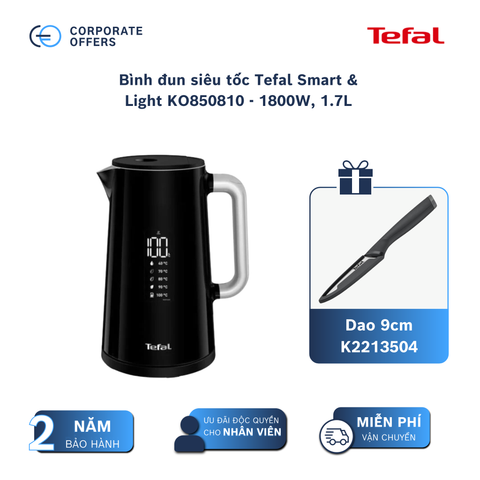 Bình đun siêu tốc Tefal Smart & Light KO850810 - 1800W, 1.7L